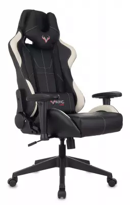 Кресло игровое Zombie VIKING 5 AERO черный/белый экокожа с подголов. крестов. пластик