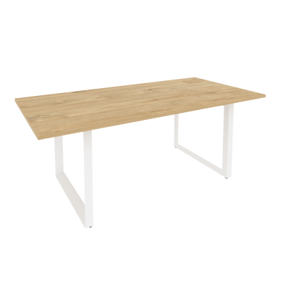 Onix Direct Стол переговорный на О-образном м/к O.MO-PRG-19 Тиквуд Светлый/Металл Белый 1980*980*750