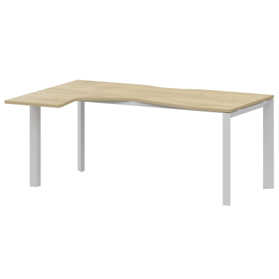 Стол эргономичный левый на металлокаркасе Аргентум-МП НТМП.П-060.ЛВ Баттл Рок/Белый (1600x1000x750)