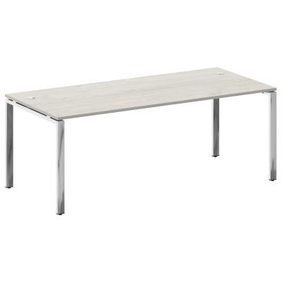 Metal System Direct Стол рабочий руковод. П-обр. м/к БП.СРР-6.9 Дуб Наварра/Нержавеющая Сталь 2000*9