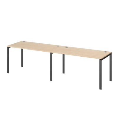 Бенч линейный на 2 рабочих места Арго-М АМБЛ-004.60 Бук/Антрацит (3200x600x760)
