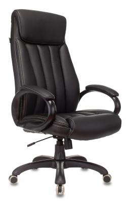 Кресло руководителя Бюрократ T-9922N черный экокожа крестов. пластик