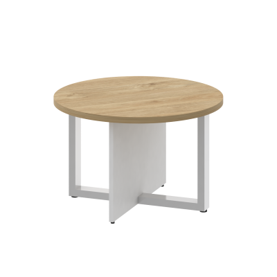 Shift Стол журнальный, круглый SK.SG-KR-70 Тиквуд Светлый/Белый Бриллиант 700*700*450