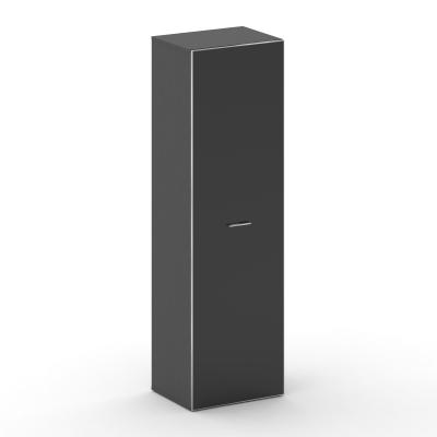 Fresco Шкаф средний высокий универсальный FR.SM-102 black Базальт/Лакобель Черный/Хром 600*460*2000