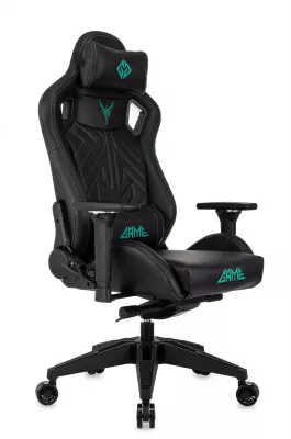 Кресло игровое Knight Titgame черный экокожа с подголов. крестов. пластик