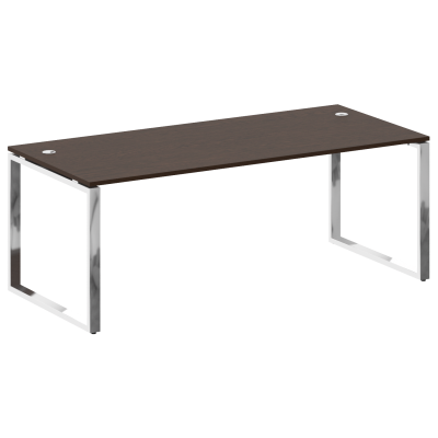 Metal System Direct Стол рабочий руковод. О-обр. м/к БО.СРР-6.9 Венге Цаво/Нержавеющая Сталь 2000*90