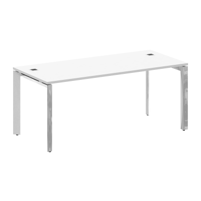 Onix Direct Lux Стол руководителя П-обр. м/к M-O.MP-SRR-5.8 Белый Бриллиант/Нержавеющая Сталь/Хром 1