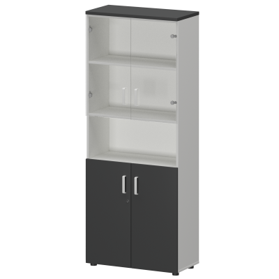 Шкаф Смарт СМШ-58Д2С2 Тип2 Белый/Графит (792x380x1990)