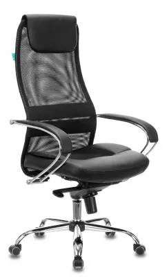 Кресло эргономичное Бюрократ CH-609SL черный TW-01 TW-11 экокожа/сетка с подголов. крестов. металл хром