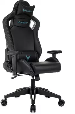 Кресло игровое Knight Outrid Smile черный экокожа с подголов. крестов. пластик