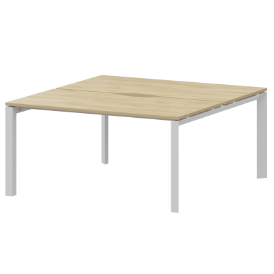 Бенч двойной на 2 рабочих места на металлокаркасе Аргентум-МП НТМП.П.Б2-140 Баттл Рок/Белый (1400x1496x750)