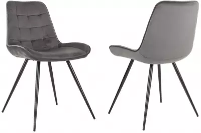 Стул для дома Бюрократ CH-K2_2 комплект 2шт т.серый Holland 18 металл черный на ножках (CH-K2_1/HL18_2)