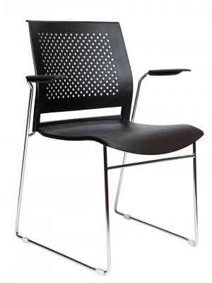 Стул / Eight black / черный пластик / хром база