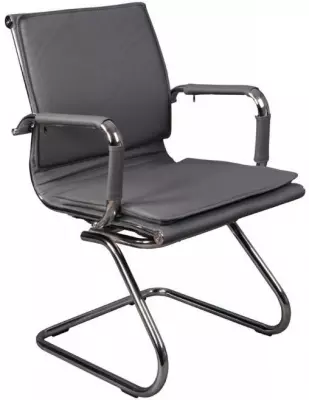 Кресло Бюрократ CH-993-Low-V серый экокожа низк.спин. полозья металл хром