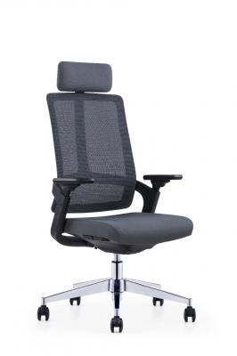 Кресло офисное / Napa aluminium / черный  пластик / серая сетка / серая ткань/ алюминий база