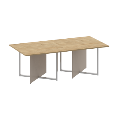 Shift Стол переговорный, двойной, прямоугольный SK.SP-KV-110-2 Тиквуд Светлый/Капучино 2200*1100*753