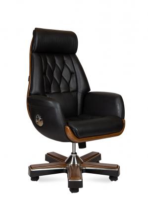Кресло офисное / Трон / черная кожа
