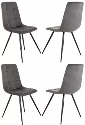 Стул для дома Бюрократ CH-K1_4 комплект 4шт т.серый Holland 18 металл черный на ножках (CH-K1_1/HL18_4)