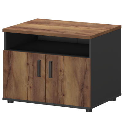 Тумба для оргтехники Смарт СМТ-2ДН Тип2 Графит/Таксония (800x600x607)