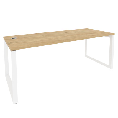 Onix Direct Стол рабочий руководителя на О-образном м/к O.MO-SRR-6.8 Тиквуд Светлый/Металл Белый 198