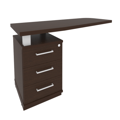 First Тумба приставная с топом левая KTP-2 (L) Венге Цаво 1300*500*765