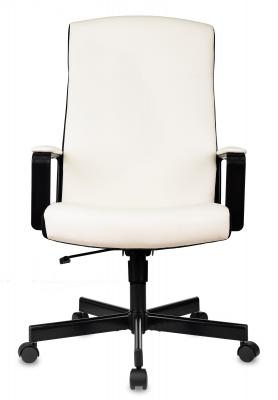 Кресло руководителя Бюрократ DOMINUS белый/черный экокожа крестов. металл