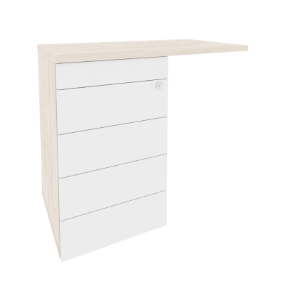 Onix Direct Тумба приставная (TIP-ON) (универсальная л/пр) O.TPU-4 TIP Денвер Светлый/Белый Бриллиан