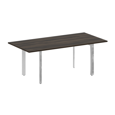 Onix Direct Lux Стол переговорный П-обр. м/к M-O.MP-PRG-19 Дуб Мали/Нержавеющая Сталь/Хром 1980*980*