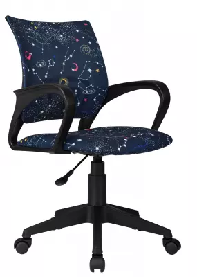 Кресло детское Бюрократ Burokids 1 темно-синий зодиак крестов. пластик пластик черный