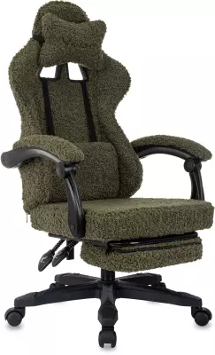Кресло игровое Knight Lord/F хаки экомех крестов. пластик подст.для ног
