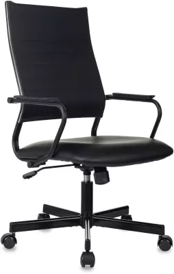 Кресло руководителя Бюрократ CH BALANCE черный экокожа крестов. металл черный