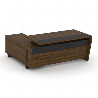 Corner Стол руководителя с тумбой COR.SRT-18 (R) Орех Лоренцо/Графит/Металл Графит 1800*1800*750