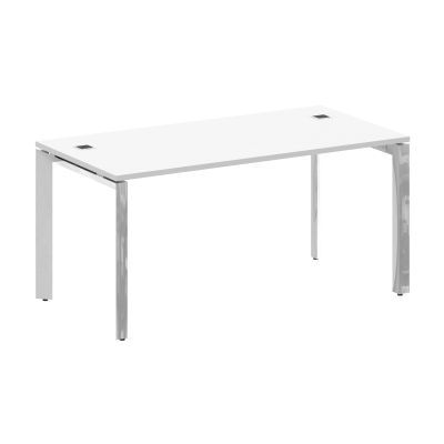 Onix Direct Lux Стол руководителя П-обр. м/к M-O.MP-SRR-4.8 Белый Бриллиант/Нержавеющая Сталь/Хром 1