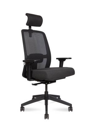 Кресло офисное / Altai SL / черный пластик / черная сетка / черная ткань