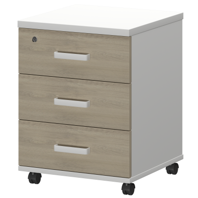 Тумба подкатная Смарт СМТ-3ПЦ Тип1 Белый/Кронберг (434x450x620)