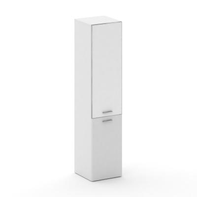 Fresco Шкаф узкий высокий правый FRU.SU-101 (R) white Белый Бриллиант/Лакобель Белый/Хром 450*460*20