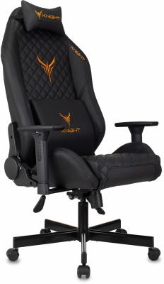 Кресло игровое Knight Rampart черный ромбик экокожа с подголов. крестов. металл