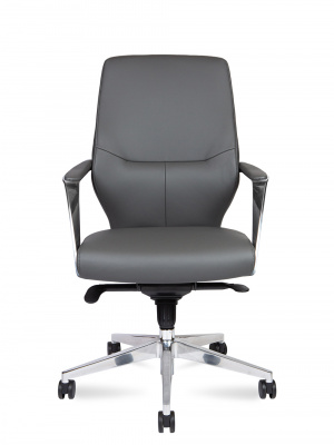 Кресло офисное / Capital LB-Grey / алюминиевая  база / серая экокожа, купить в Сыктывкаре