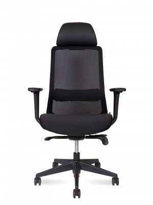 Кресло офисное / Como black / черный пластик / черная сетка / черная ткань, купить в Сыктывкаре