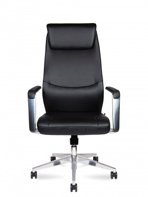 Кресло офисное / Davos Black / алюминиевая  база / черная экокожа, купить в Сыктывкаре