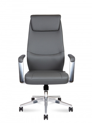 Кресло офисное / Davos Grey / алюминиевая  база / серая экокожа, купить в Сыктывкаре