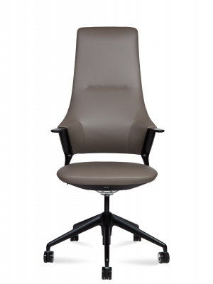 Кресло офисное / Han / серая кожа / черная алюминиевая крестовина, купить в Сыктывкаре