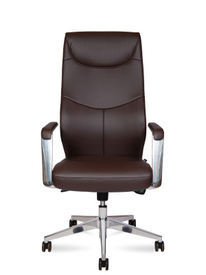 Кресло офисное / Harvard brown / алюминиевая  база  /  коричневая экокожа, купить в Сыктывкаре