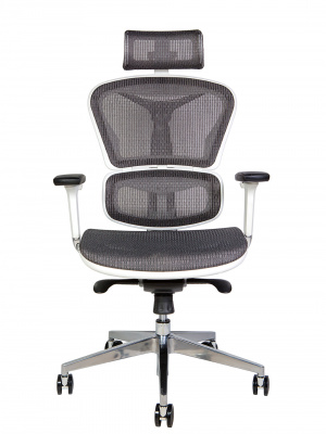 Кресло офисное / Hero white / белый пластик / серая сетка, купить в Сыктывкаре