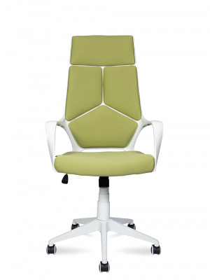 Кресло офисное / IQ / (White plastic green) белый пластик / зеленая ткань, купить в Сыктывкаре