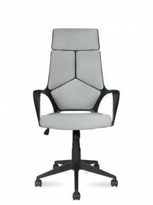 Кресло офисное / IQ / (black+grey) черный пластик / светло серая ткань, купить в Сыктывкаре
