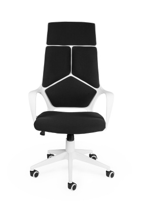 Кресло офисное / IQ / (white+black) белый пластик / черная ткань, купить в Сыктывкаре