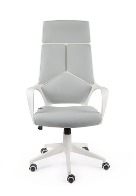 Кресло офисное / IQ / (white+grey) белый пластик / серая ткань, купить в Сыктывкаре