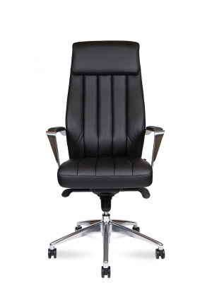 Кресло офисное / Madrid Black / алюминиевая  база / черная экокожа, купить в Сыктывкаре
