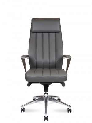 Кресло офисное / Madrid Grey / алюминиевая  база / серая экокожа, купить в Сыктывкаре